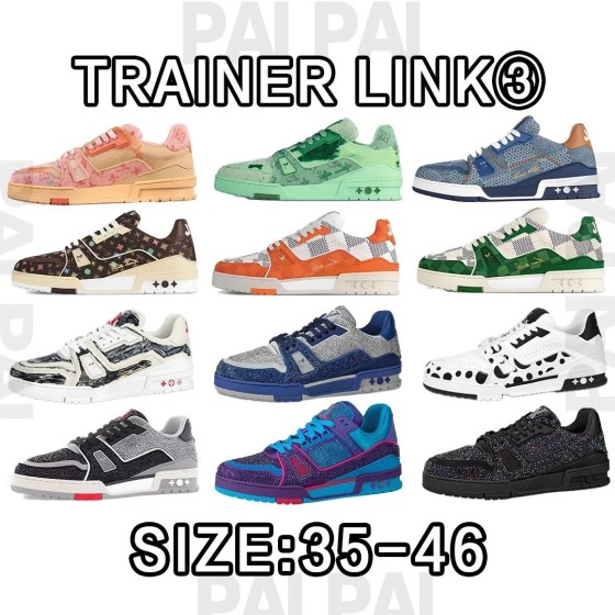 LYWD Tra2iner Li@nk皮革 水晶 平底系带 低帮 时尚板鞋-5589
