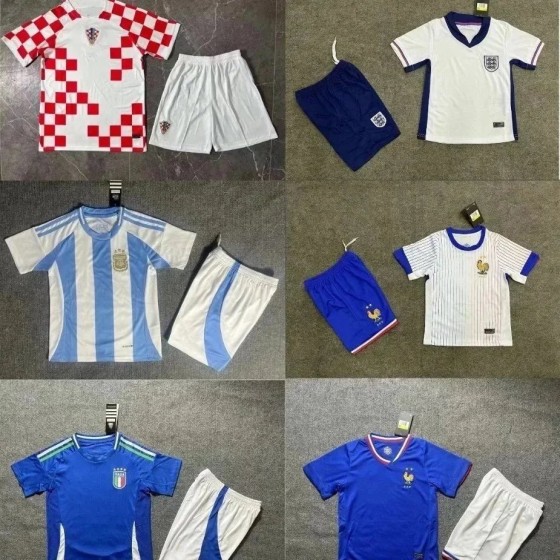 2425欧洲法国德国意大利阿根廷国家队童装儿童足球服套装-1212
