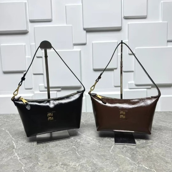 MM新款油蜡褶皱饭盒包百搭牛皮手提包时尚女包休闲 -5808