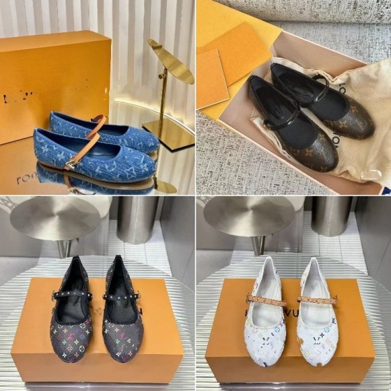 LYWD牛仔布新款平跟玛丽珍鞋-5573