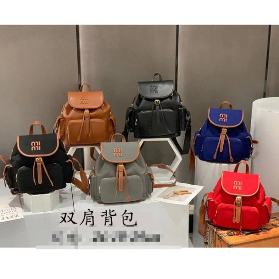 MM新款复古帆布双肩包大容量百塔手提时尚背包女-5837